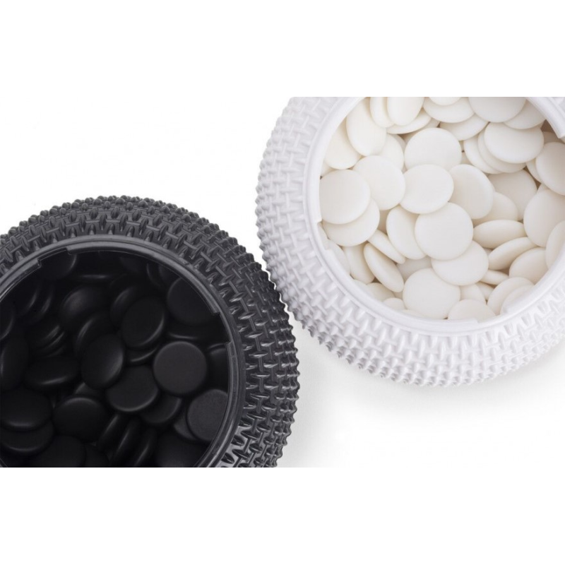 Lot de pierres de go et 2 paniers de rangement