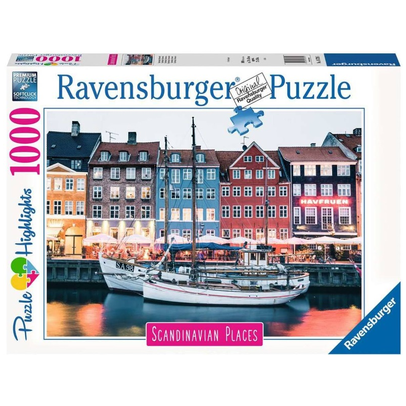 Puzzle Ravensburger 1000 pièces Copenhague Danemark (Highlight)