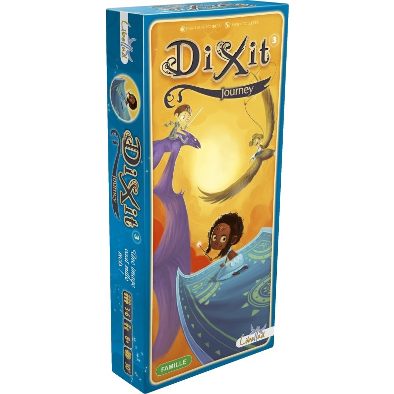 Dixit 3 Journey est une extension qui comprend 84 nouvelles cartes.