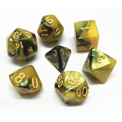 Set de 7 dés, idéal pour les jeux de rôle.