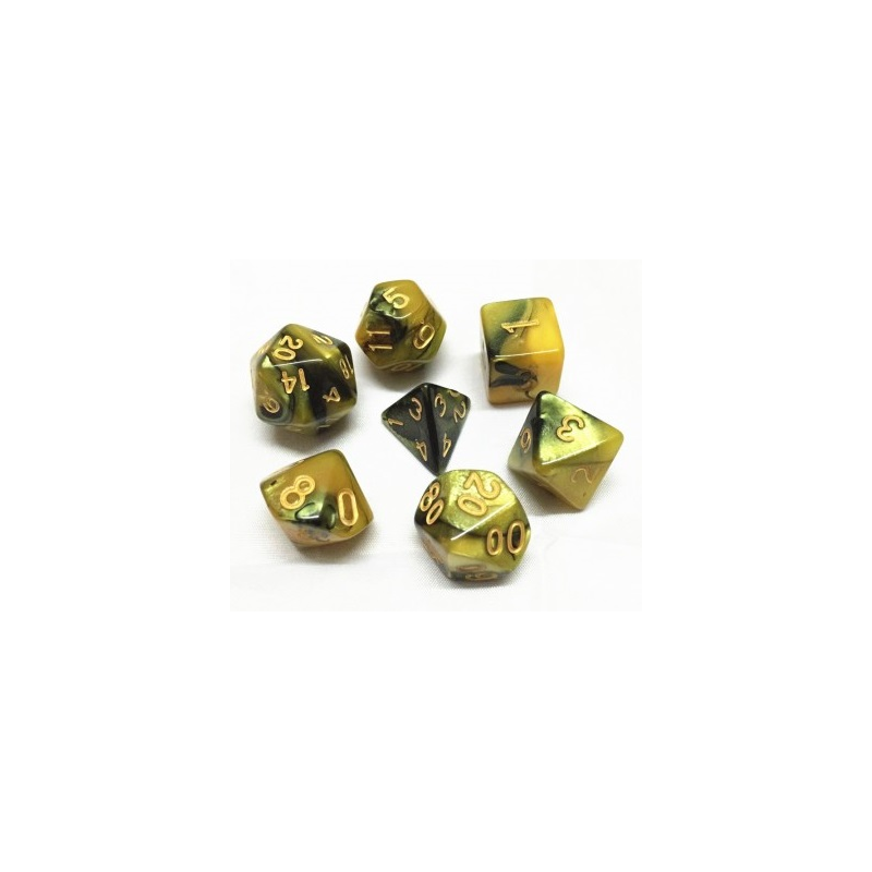 Set de 7 dés, idéal pour les jeux de rôle.