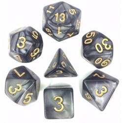 Set de 7 dés, idéal pour les jeux de rôle.