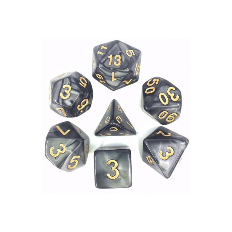 Set de 7 dés, idéal pour les jeux de rôle.