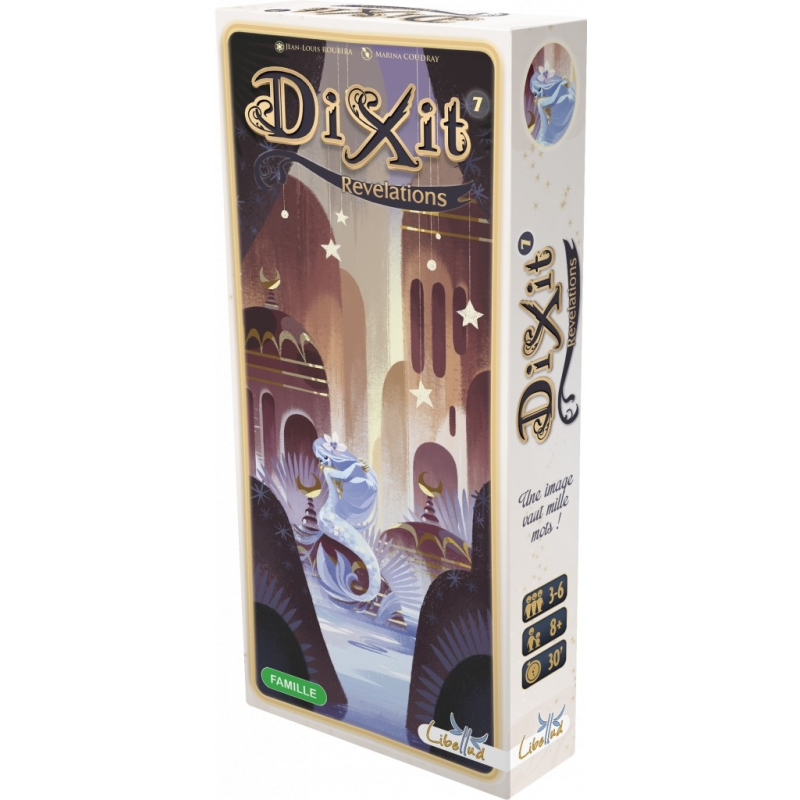 Dixit 7 Revelations est une extension et comprend 84 nouvelles cartes.