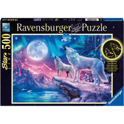 Acheter un Puzzle 500 pièces Starline Ravensburger Loup sous Les Lumières du Nord