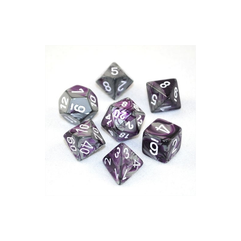 Set de 7 dés, idéal pour les jeux de rôle.