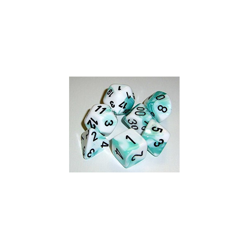 Set de 7 dés, idéal pour les jeux de rôle.