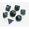 Set de 7 dés, idéal pour les jeux de rôle.