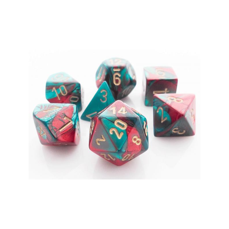 Set de 7 dés, idéal pour les jeux de rôle.