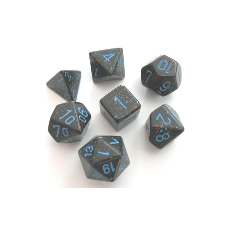 Set de 7 dés, idéal pour les jeux de rôle.