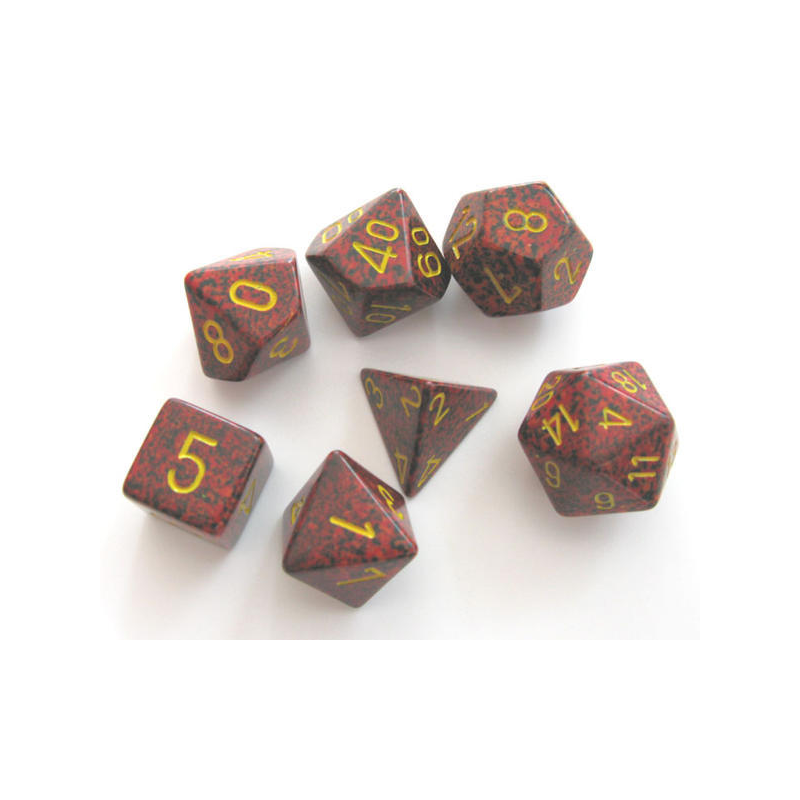 Set de 7 dés, idéal pour les jeux de rôle.
