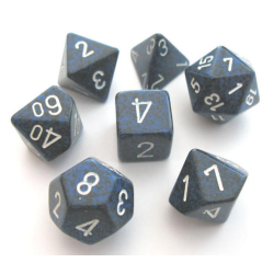 Set de 7 dés, idéal pour les jeux de rôle.