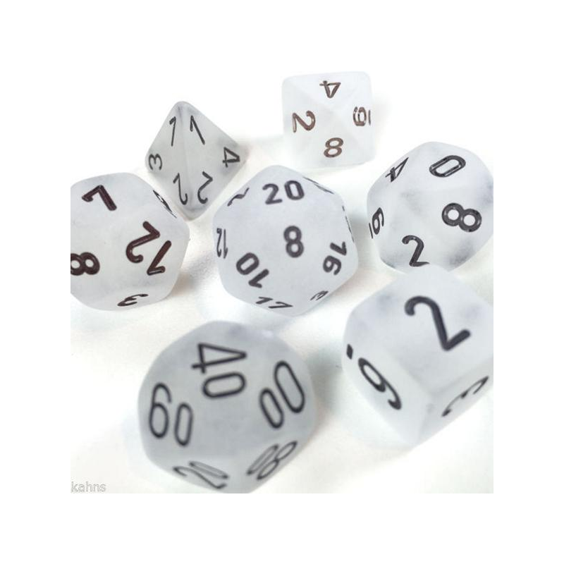 Set de 7 dés, idéal pour les jeux de rôle.