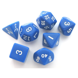 Set de 7 dés, idéal pour les jeux de rôle.