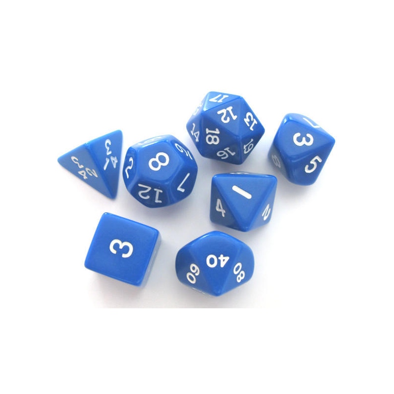 Set de 7 dés, idéal pour les jeux de rôle.