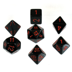 Set de 7 dés, idéal pour les jeux de rôle.