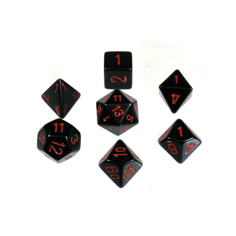 Set de 7 dés, idéal pour les jeux de rôle.