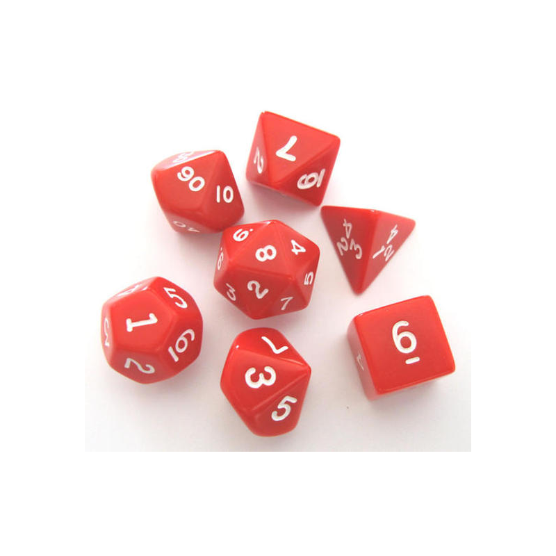 Set de 7 dés, idéal pour les jeux de rôle.