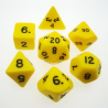 Set de 7 dés, idéal pour les jeux de rôle.