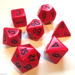 Set de 7 dés, idéal pour les jeux de rôle.