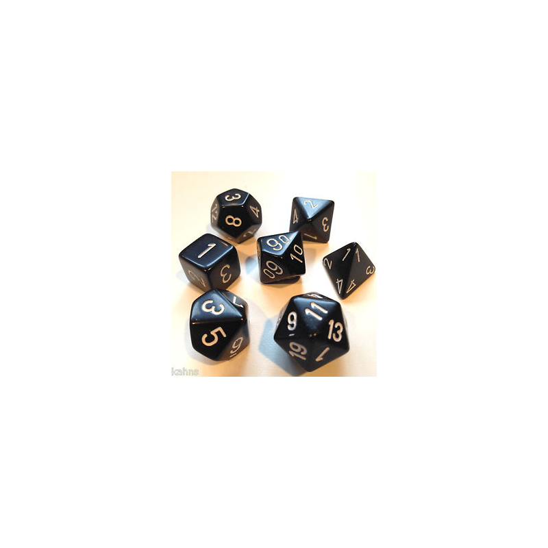 Set de 7 dés, idéal pour les jeux de rôle.