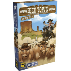 Découvrez l'exention Cowboys pour renouveler vos partie de Dice Town