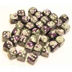 Set de 36 dés - Gemini Violet-Acier/Blanc