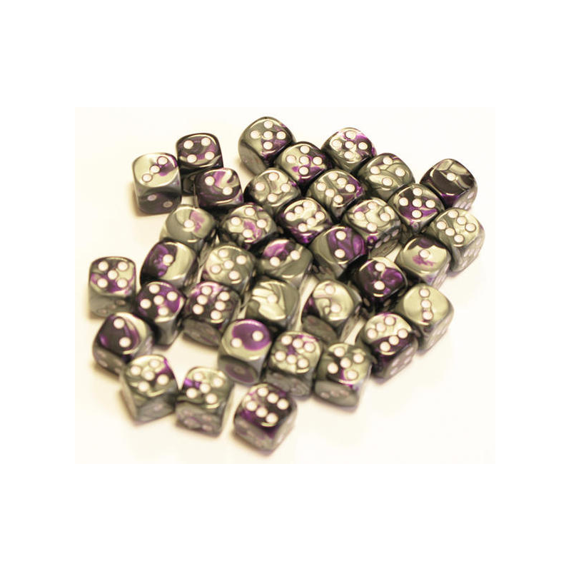 Set de 36 dés - Gemini Violet-Acier/Blanc
