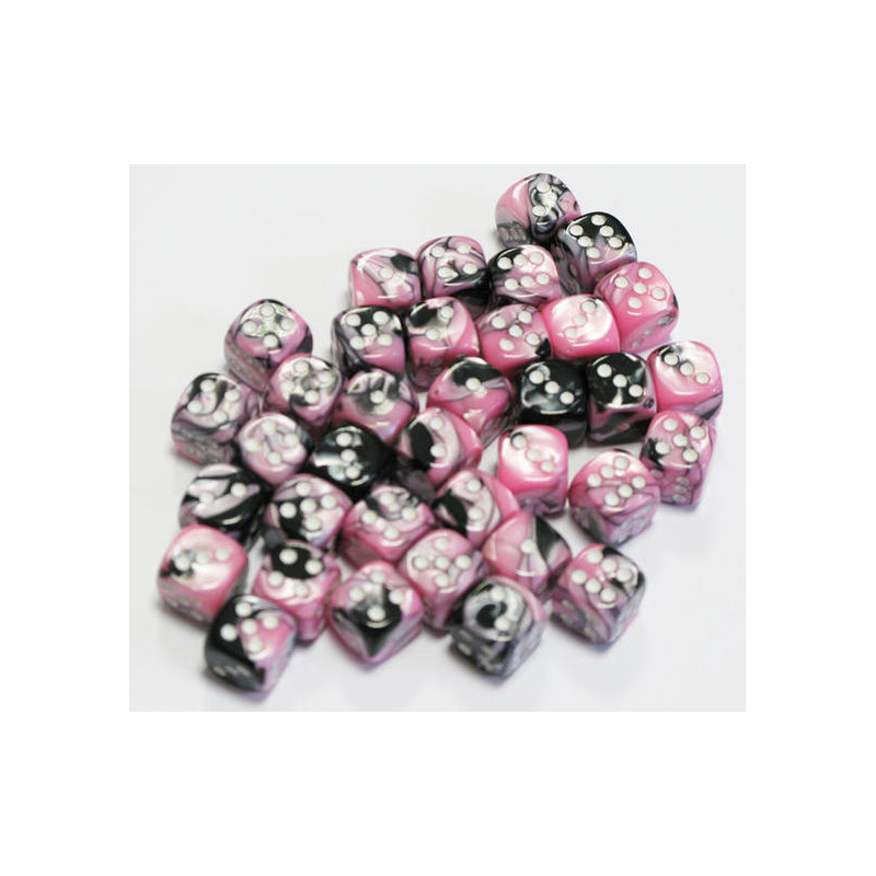 Set de 36 dés - Gemini Noir-Rose/Blanc