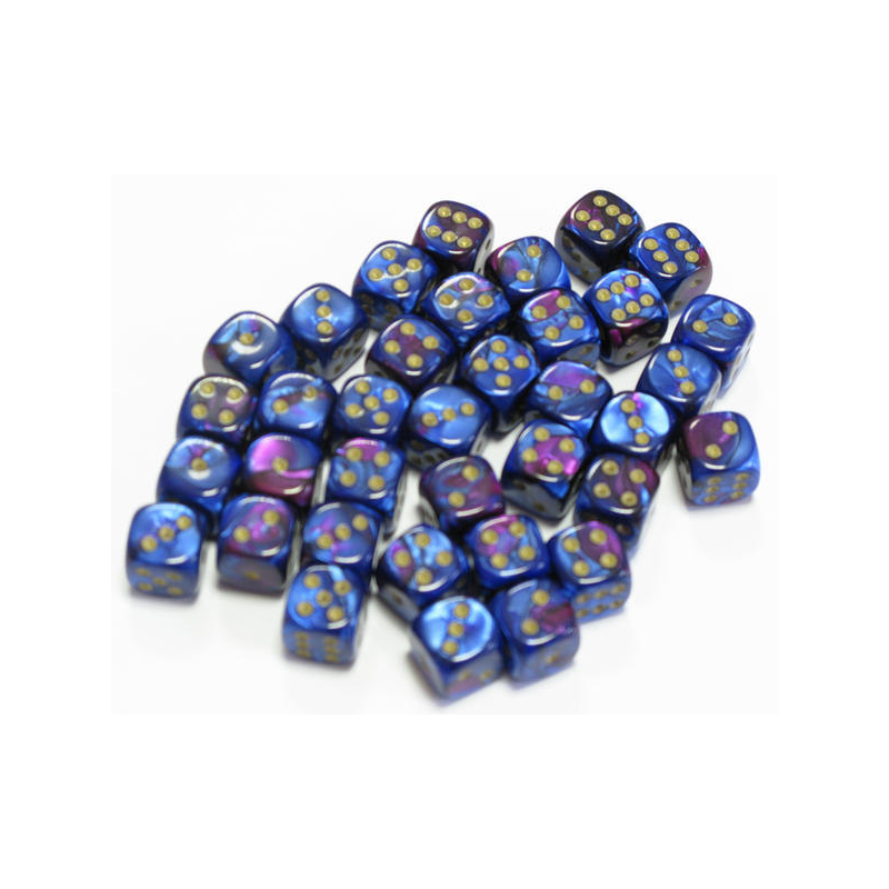 Set de 36 dés - Gemini Bleu-Violet/Or