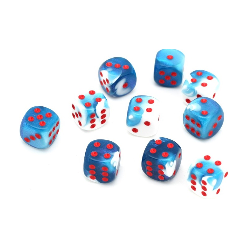 Set de 36 dés - Gemini Bleu Astral-Blanc/Rouge