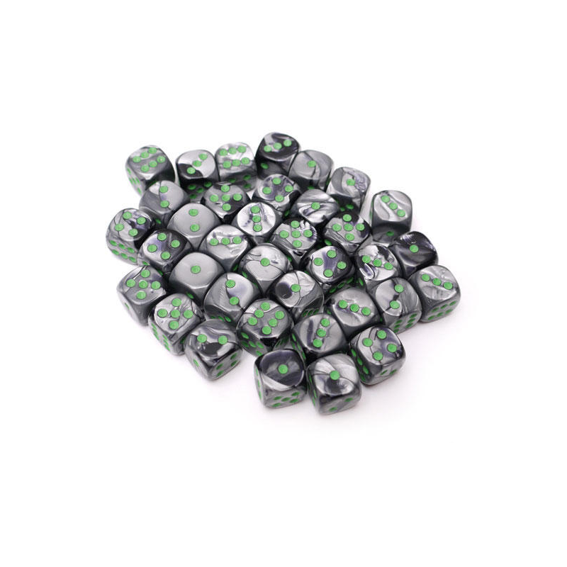 Set de 36 dés - Gemini Noir-Gris/Vert