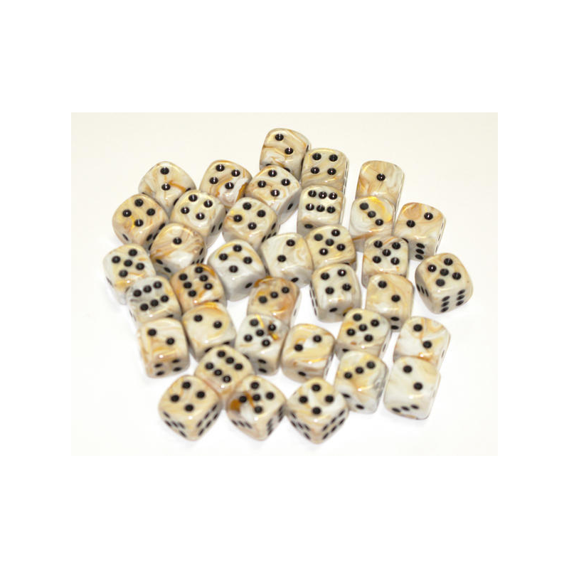 Set de 36 dés - Marble Ivoire/Noir