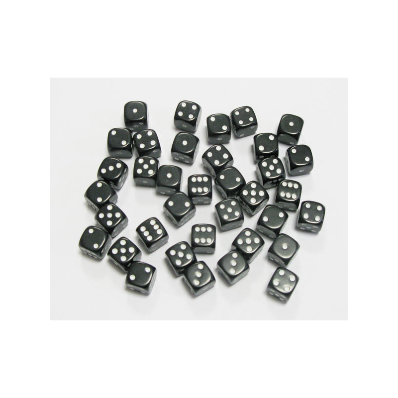 Set de 36 dés - Opaques Noir-Blanc