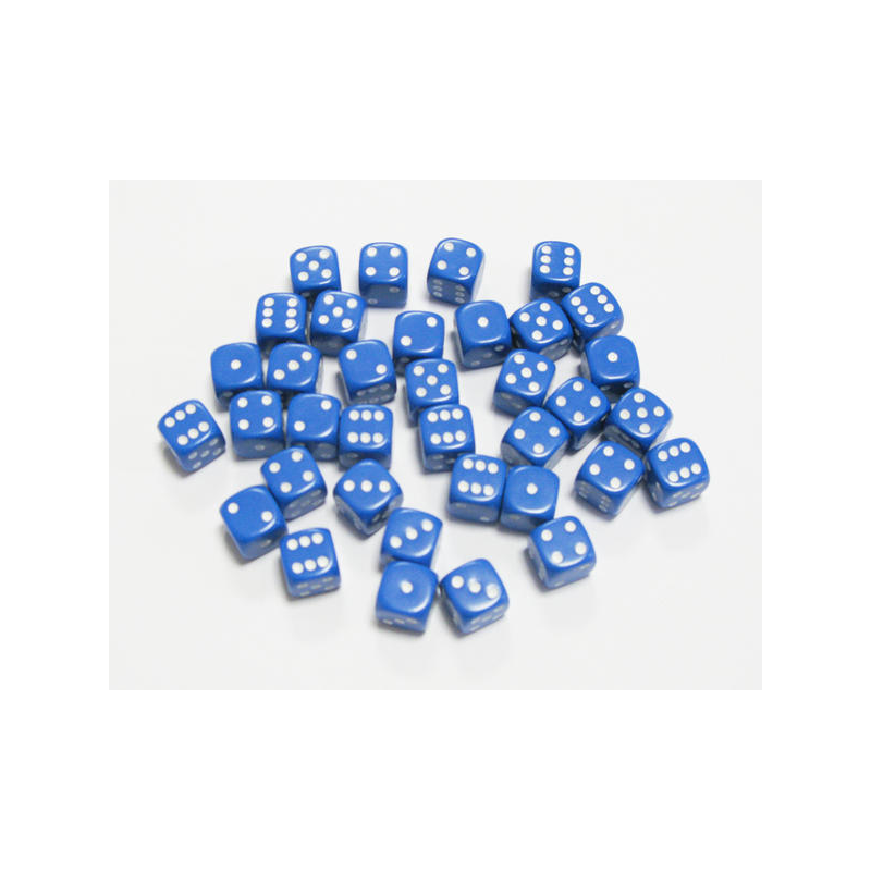 Set de 36 dés - Opaques Bleu-Blanc