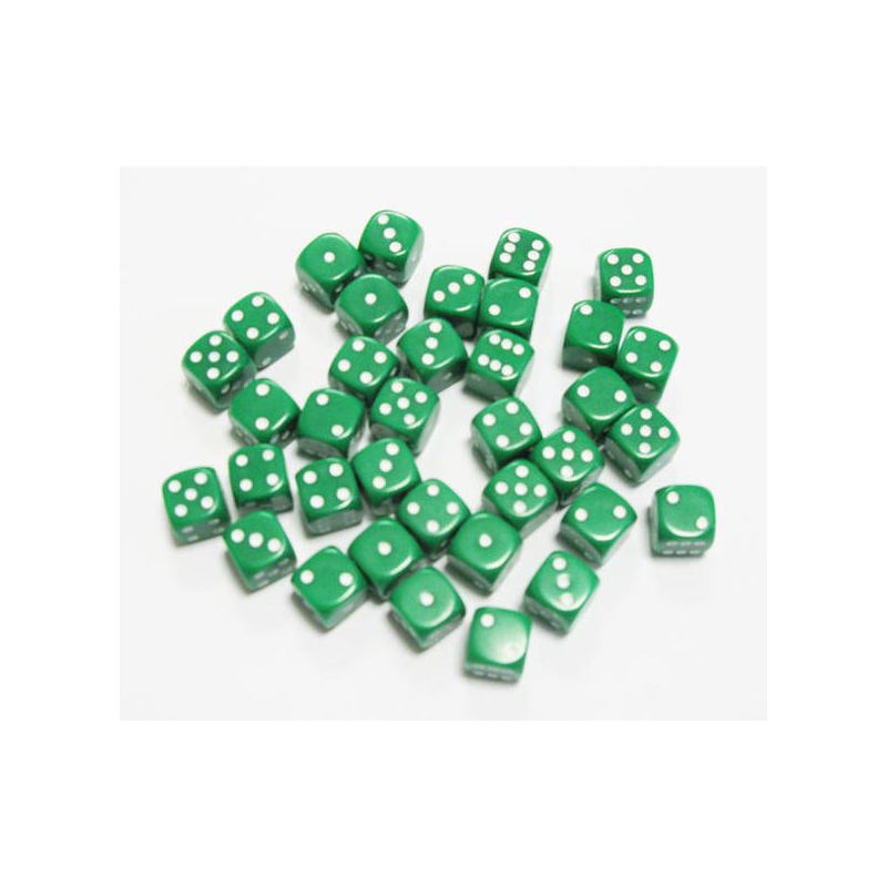 Set de 36 dés - Opaques Vert-Blanc