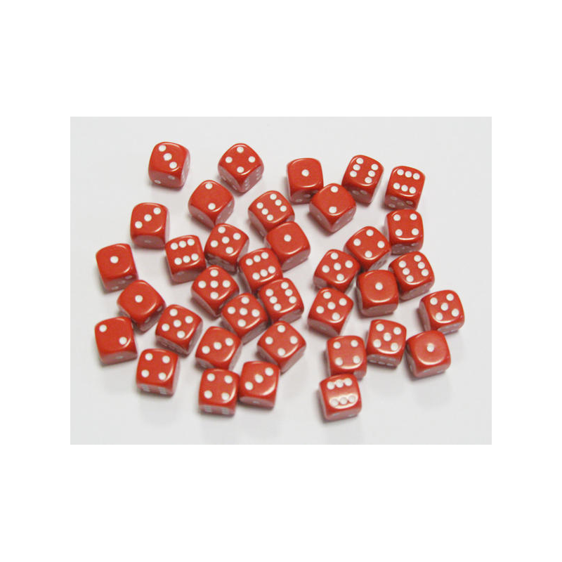 Set de 36 dés - Opaques Rouge-Blanc