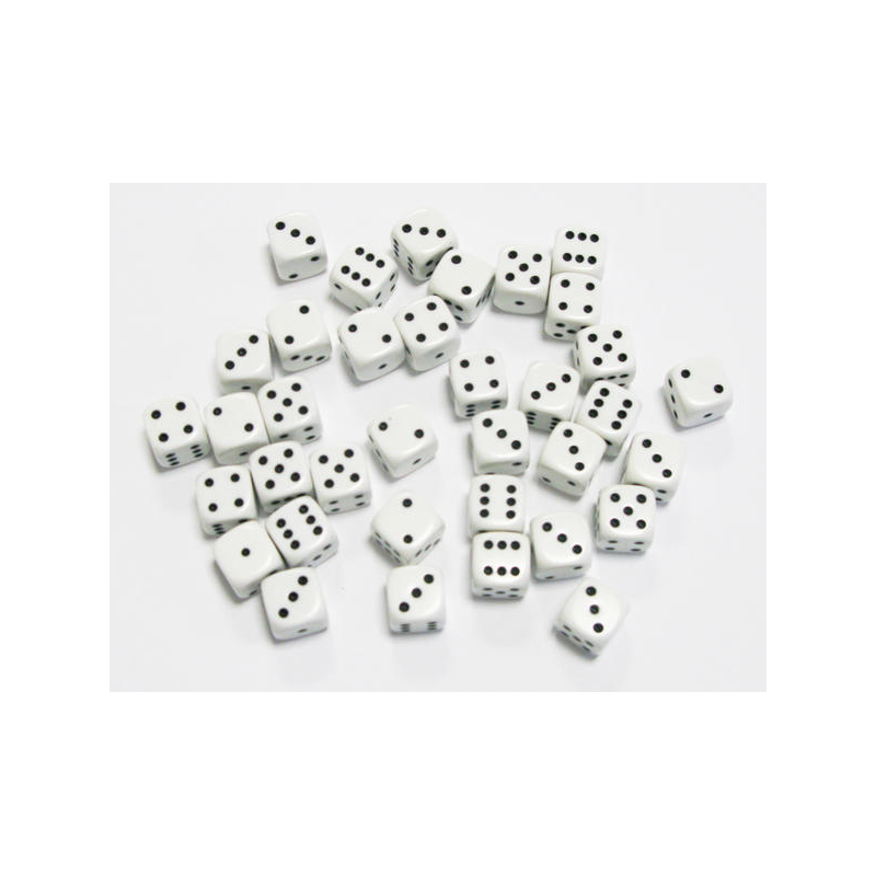 Set de 36 dés - Opaques Blanc-Noir