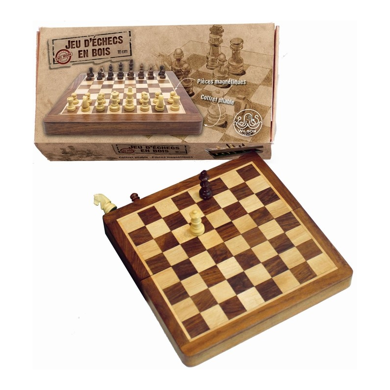 Un jeu d'échec pliable facilement transportable.