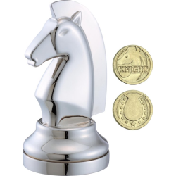 Découvrez le casse-tête métal Chess Knight Silver de la marque Huzzle