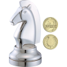 Découvrez le casse-tête métal Chess Knight Silver de la marque Huzzle