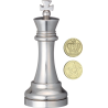 Découvrez le casse-tête métal Chess King Silver de la marque Huzzle