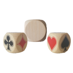 Acheter un Gros dés Atout en bois. Idéal pour la Belote