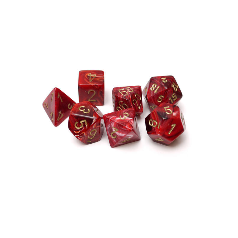 Set de 7 dés, idéal pour les jeux de rôle.