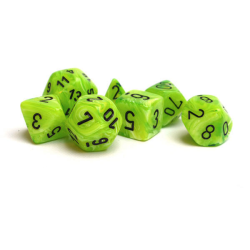 Set de 7 dés, idéal pour les jeux de rôle.