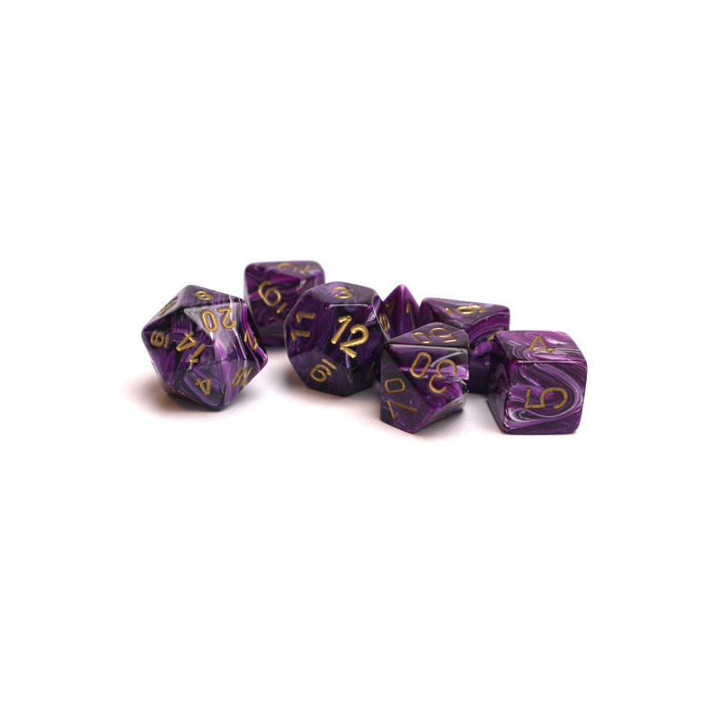 Set de 7 dés, idéal pour les jeux de rôle.