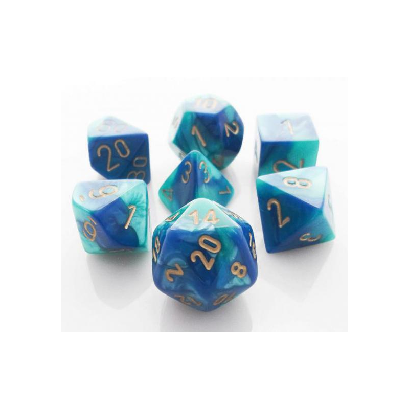 Set de 7 dés, idéal pour les jeux de rôle.