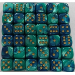 Set de 36 dés - Gemini Bleu-Sarcelle/Or