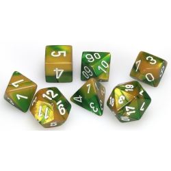 Set de 7 dés, idéal pour les jeux de rôle.