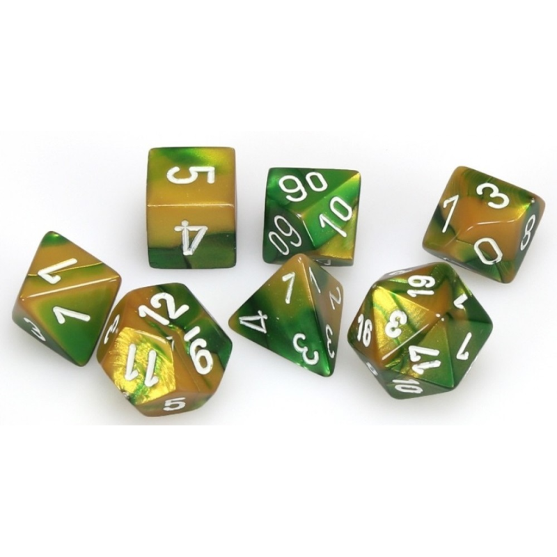 Set de 7 dés, idéal pour les jeux de rôle.